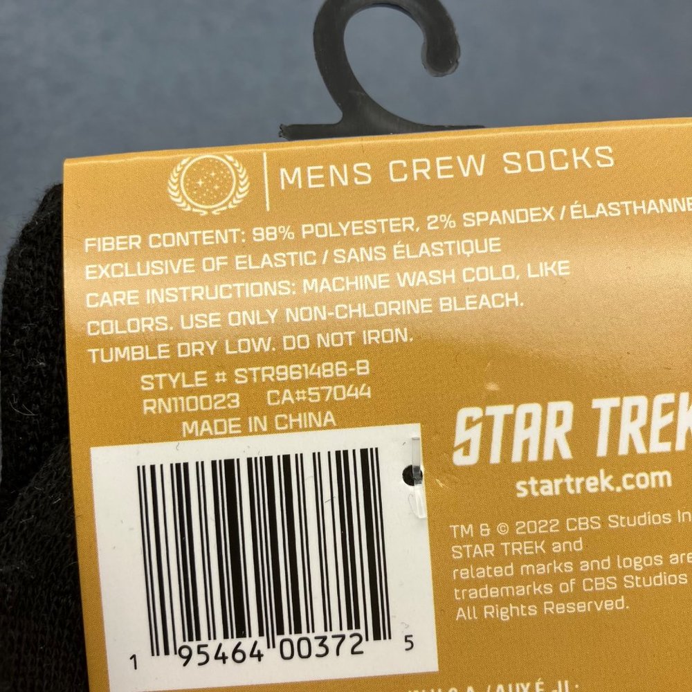 Star Trek Socks Lot Next Generation Yellow Red Blue Black Gray Crew Mens Unisex - Picture 3 of 3